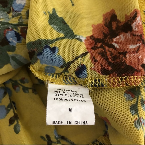 Ember Women’s Floral long sleeve Pullover front tie Top Sz Med # ST5126 - Picture 8 of 8